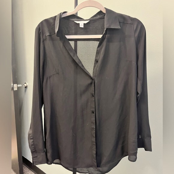 Charming Charlie Sheer Button-Down, Size S - Picture 1 of 4